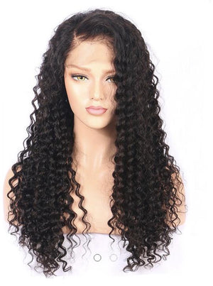 Virgin Indian Deep Wave Lace Closure Wig