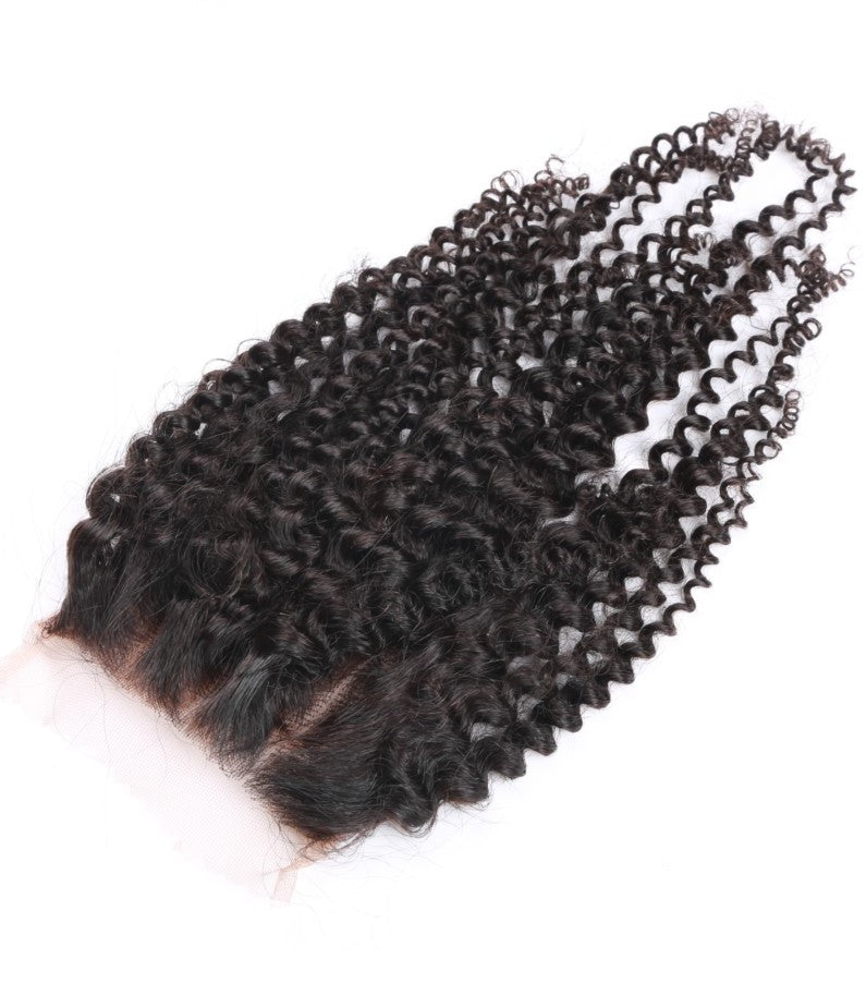 Virgin Indian Kinky Curly Lace Closure 4x4