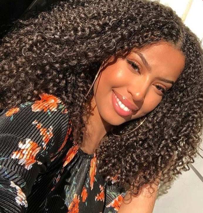 Virgin Indian Kinky Curly Lace Closure Wig